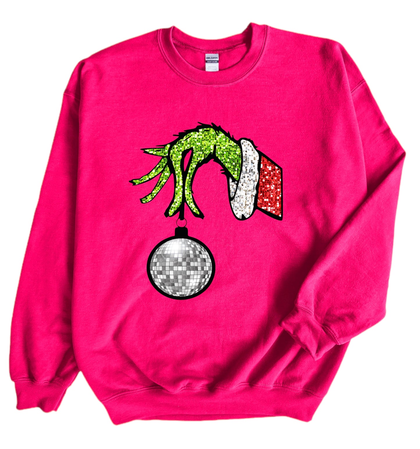 Grinch disco -faux glitter design