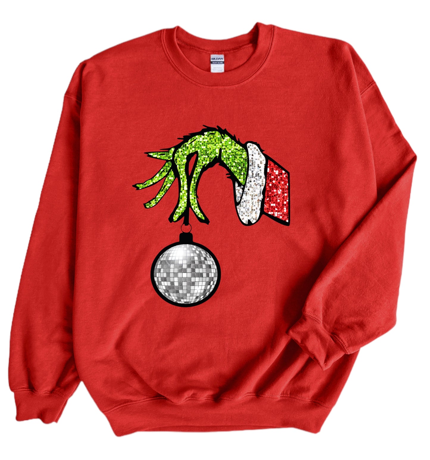Grinch disco -faux glitter design