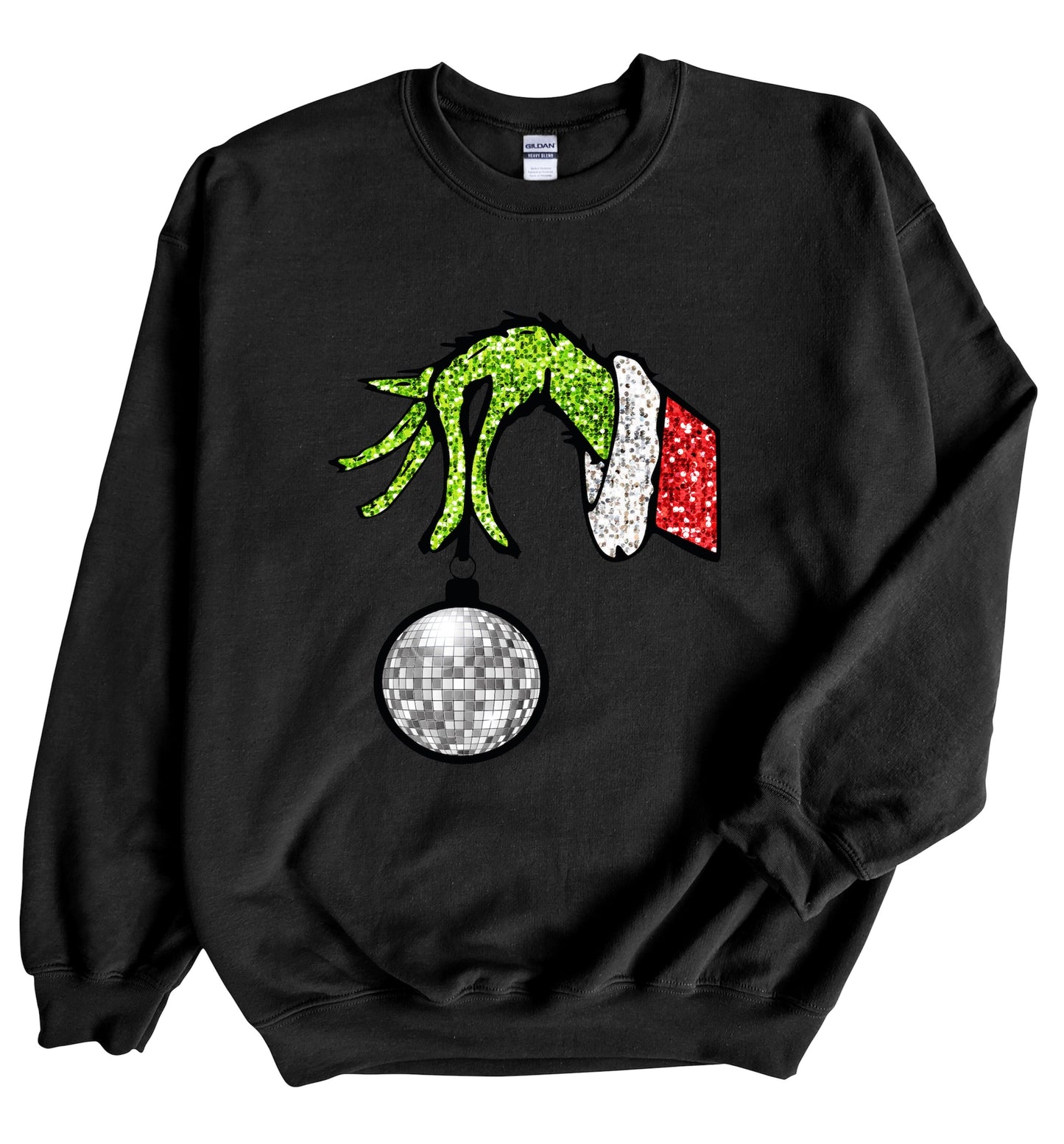 Grinch disco -faux glitter design