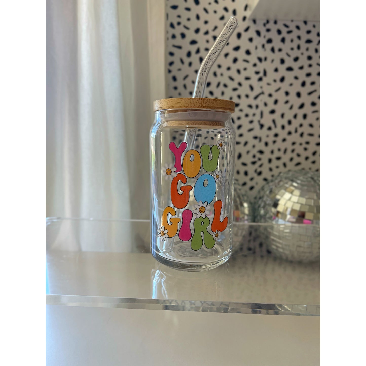 YOU GO GIRL glass cup