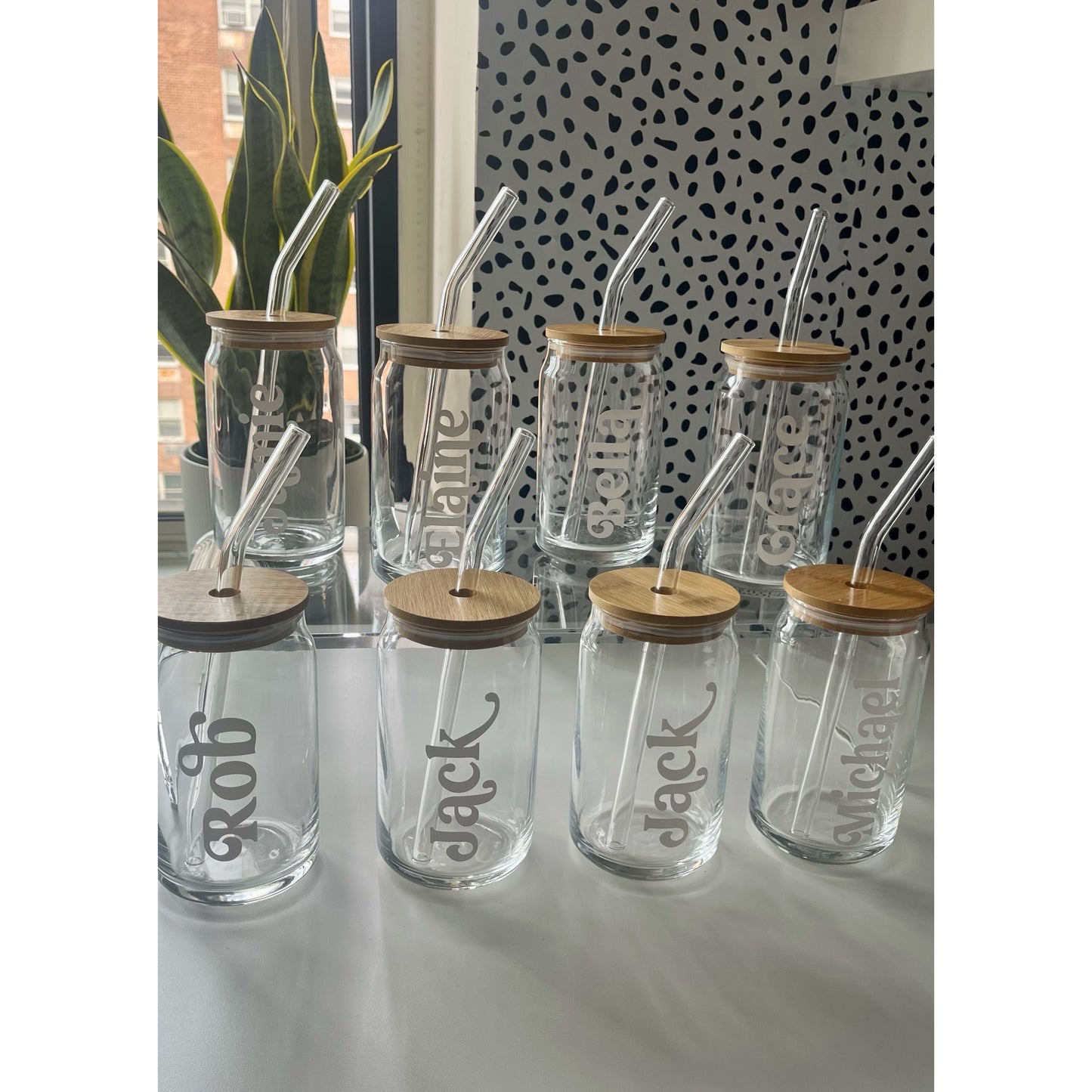 Custom retro name glass can
