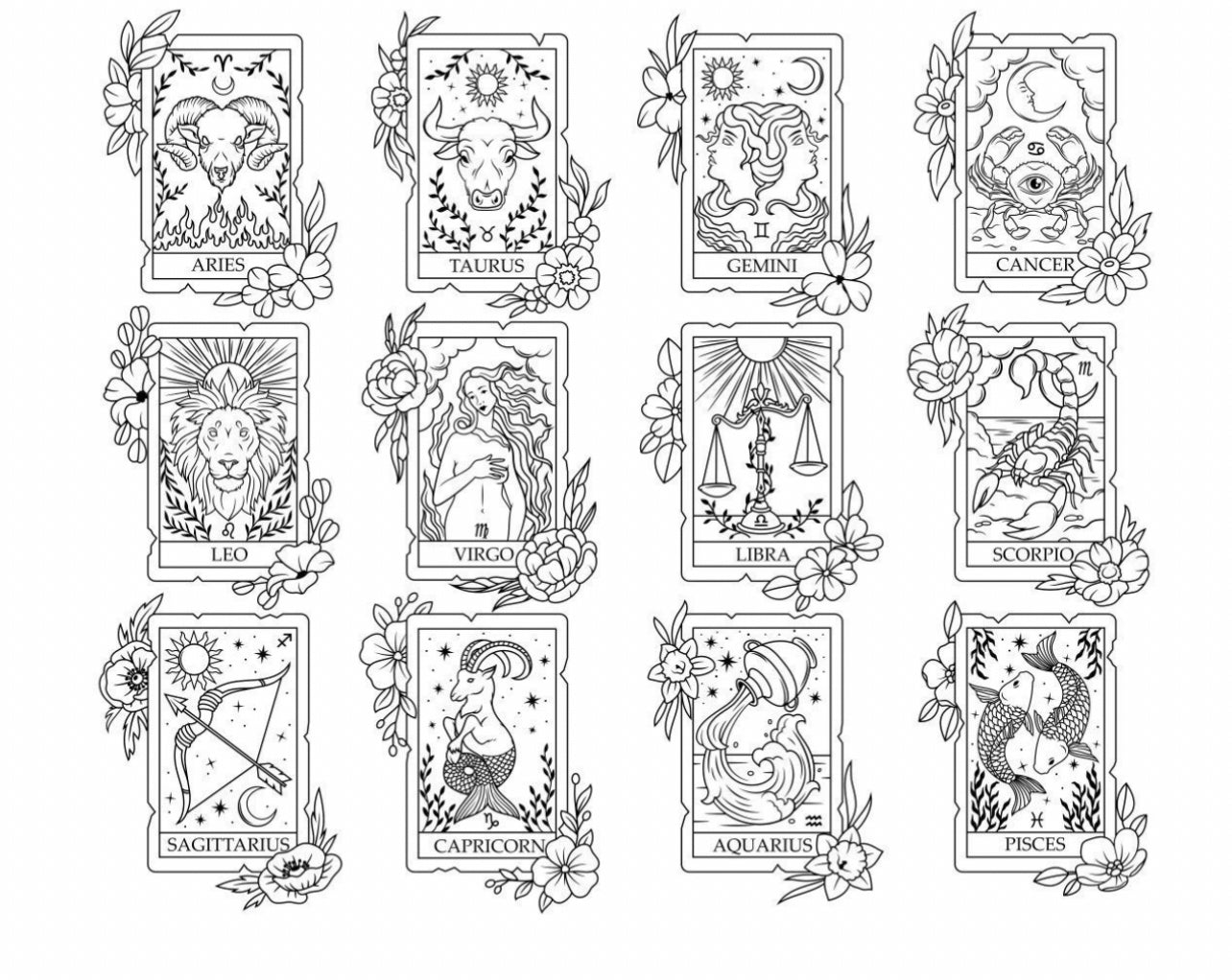 Zodiac tarot glass can
