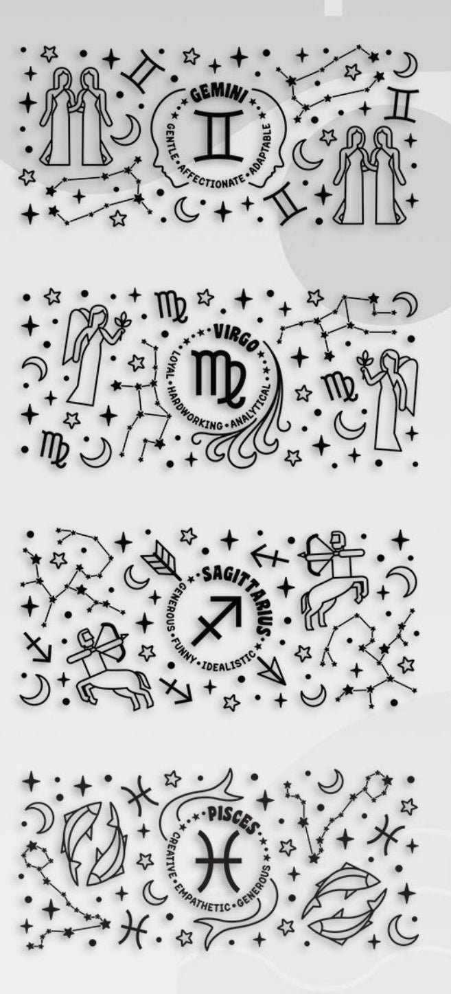 Zodiac signs qualities glass can