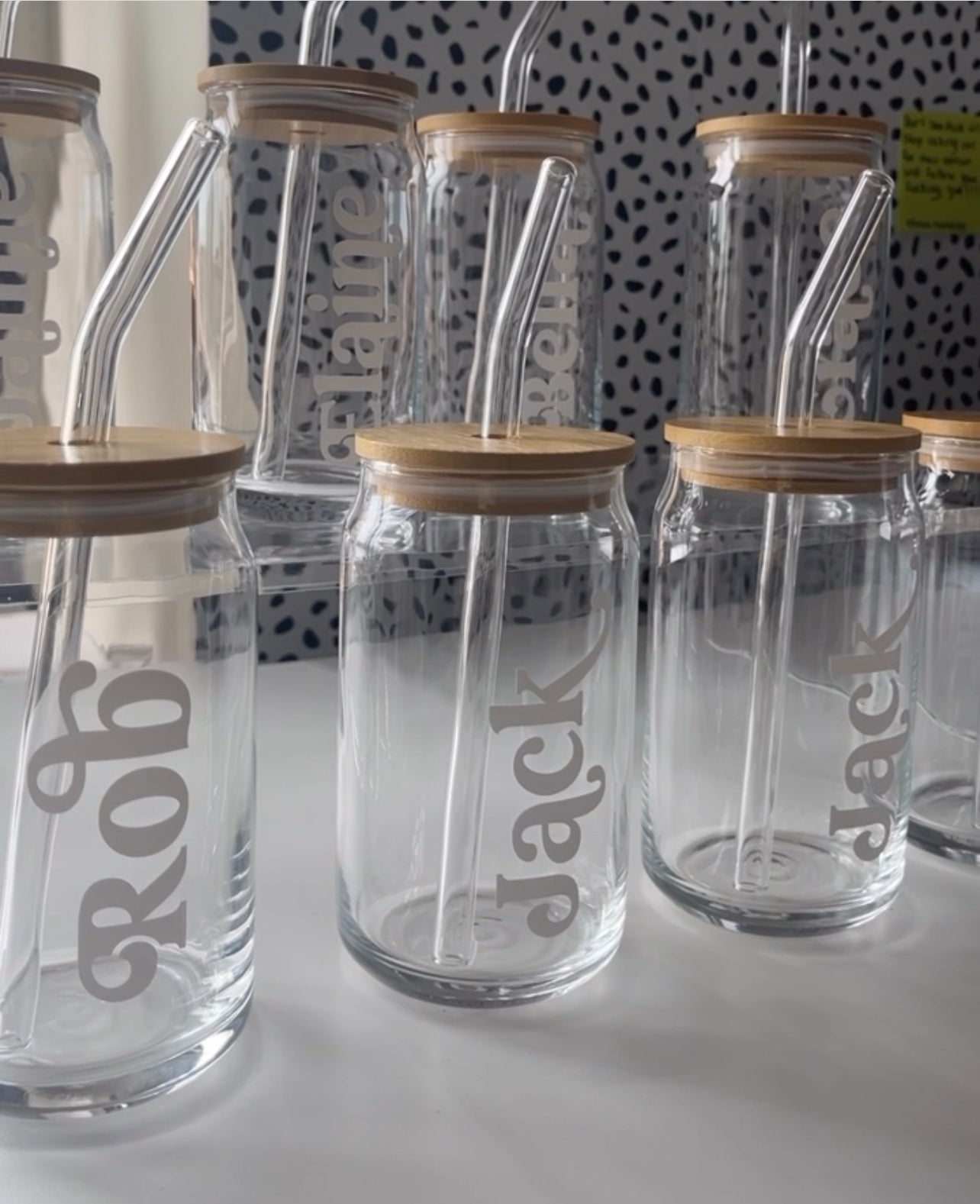 Custom retro name glass can