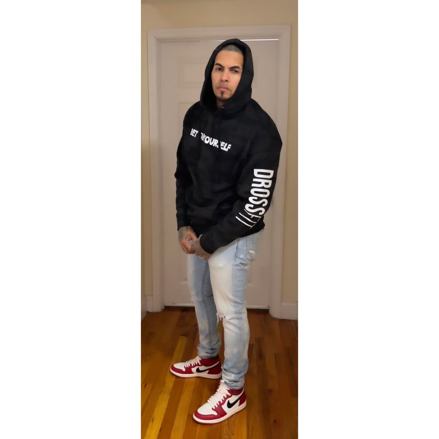 BET ON YOURSELF black camo hoodie