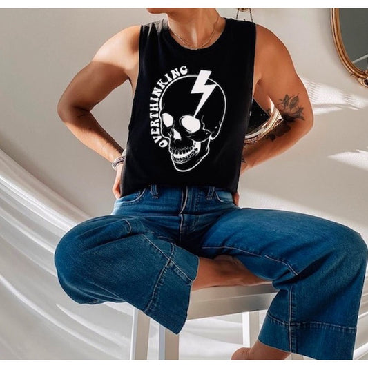 OVERTHINKING Racerback Cropped Tank (women’s)